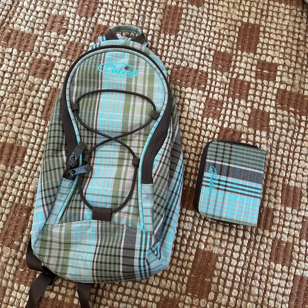 Dakine Mini Plaid Backpack and Wallet Set